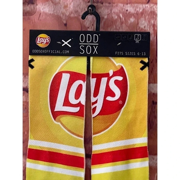 Lays Potato Chips ODD SOX Soft Casual Crew Socks Fits Sizes 6-13 Unisex Colorful - Picture 3 of 7